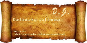 Dudinszky Julianna névjegykártya