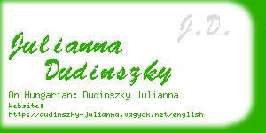 julianna dudinszky business card